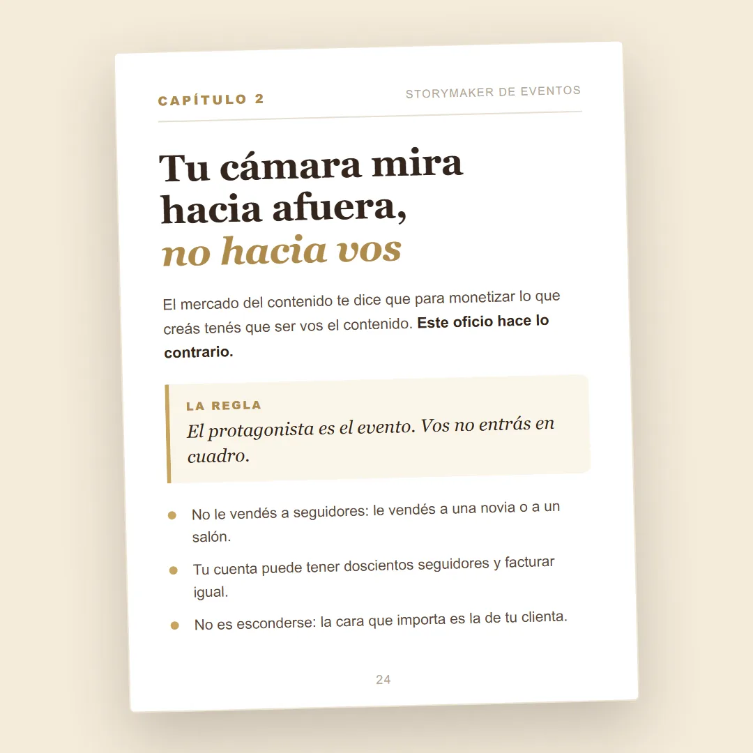 IMAGEN: capítulo 2 — página real del ebook sobre trabajar detrás de cámara, abierta en pantalla