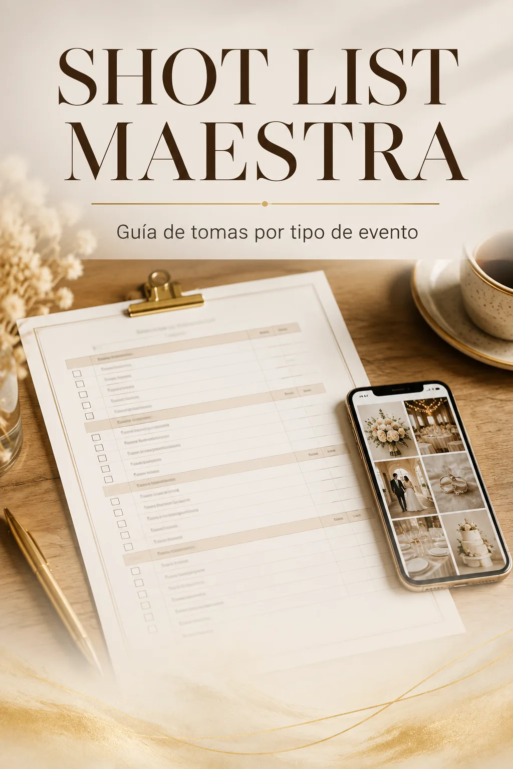 IMAGEN: la Shot List Maestra impresa o abierta en el celular, con momentos tildados