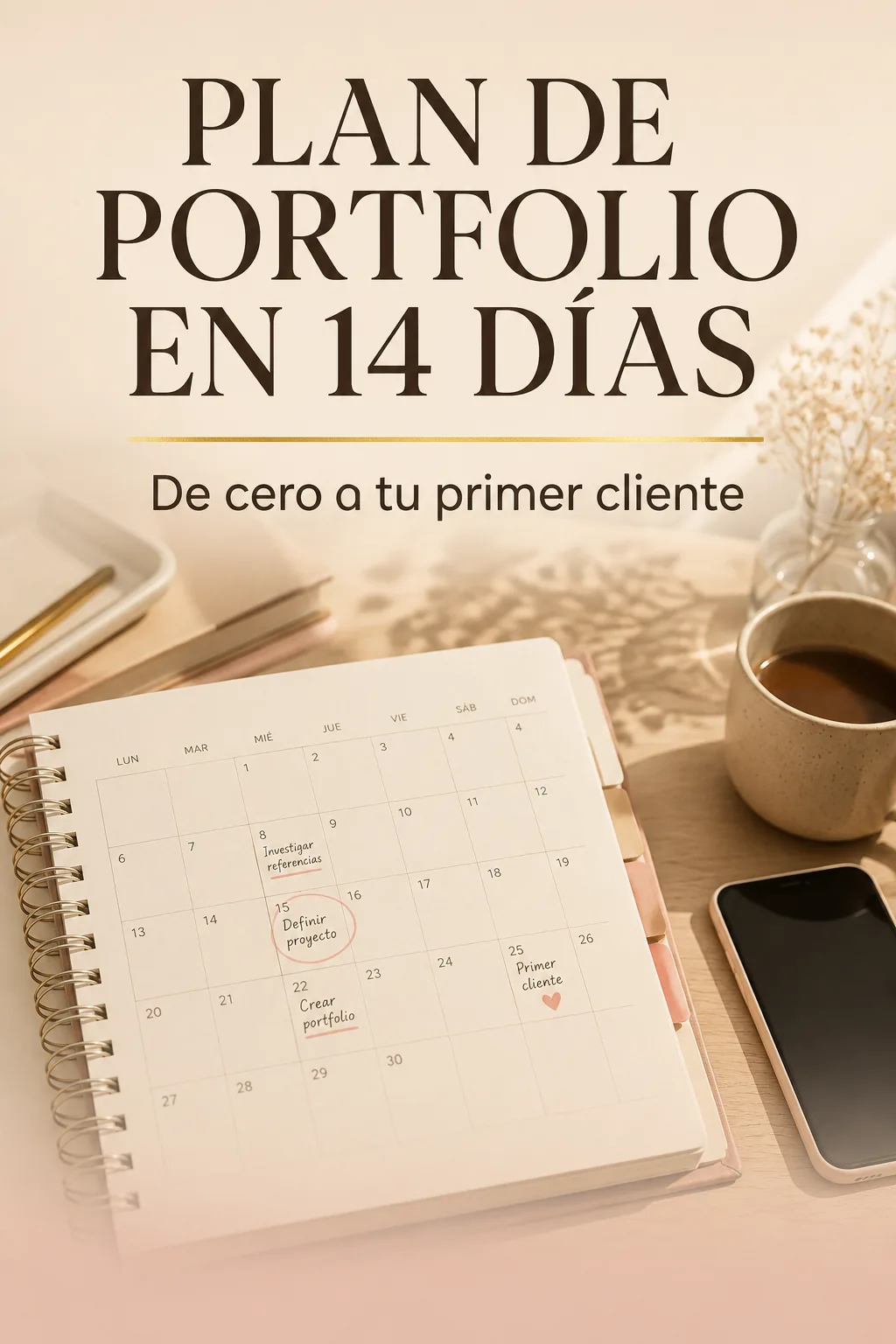 IMAGEN: el Plan de Portafolio en 14 Días, con los días marcados en un calendario
