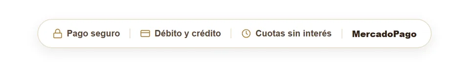 IMAGEN: la tira de logos de los medios de pago que acepta el checkout — MercadoPago, tarjetas y cuotas